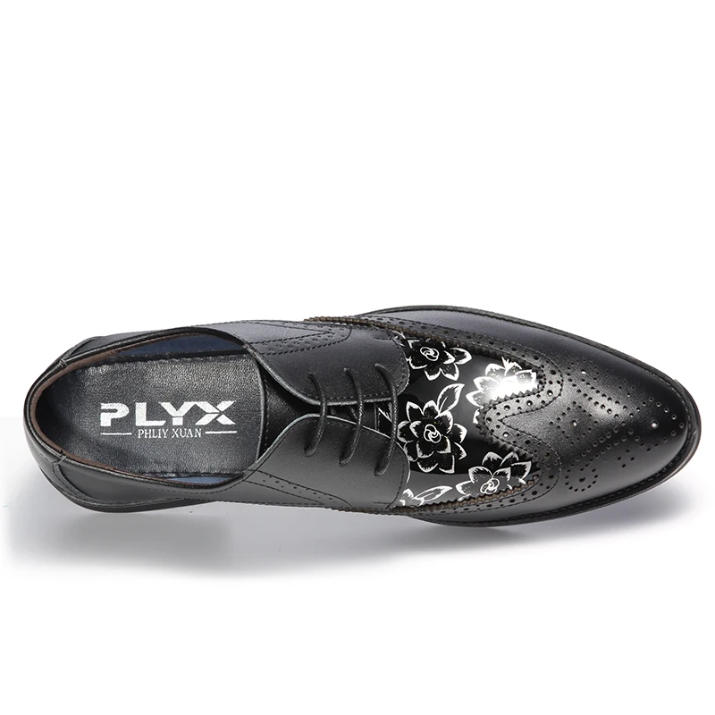 PHLIY XUAN/Новинка г. модная мужская обувь с перфорацией типа «броги», с прострочкой, мужская обувь на шнуровке, кожаная мужская Свадебная обувь, большие размеры 38-48