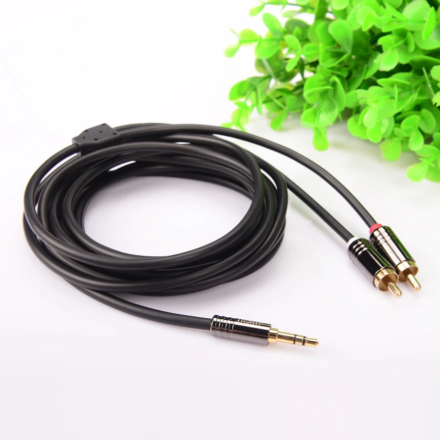 MyGeek rca cable 2rca male to gold plated 3.5 mm jack AUX audio for Edifer Home Theater DVD VCD iPhone Headphones | Электроника
