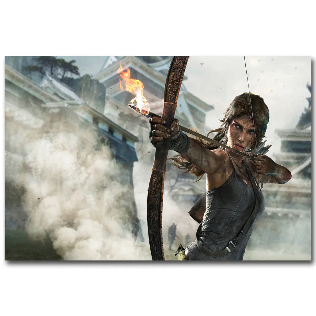 Lara Croft Rise Of The Tomb Raider художественный постер из шелковой ткани с принтом 13x20 24x36