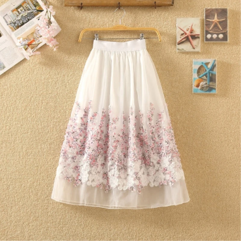 2018 летняя новая модная женская одежда свободный размер высокая талия юбка