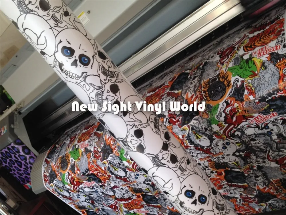 

Skull Style Sticker Bomb Wrap Skull Sticker Bombing Vinyl Film Bubble Free Size:1.50*30m/Roll