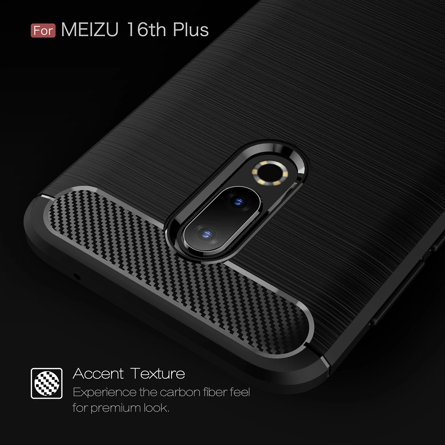Для Meizu 16/16 Plus/15 Lite чехол тонкий крутой задний Чехол из углеродного волокна Мягкий