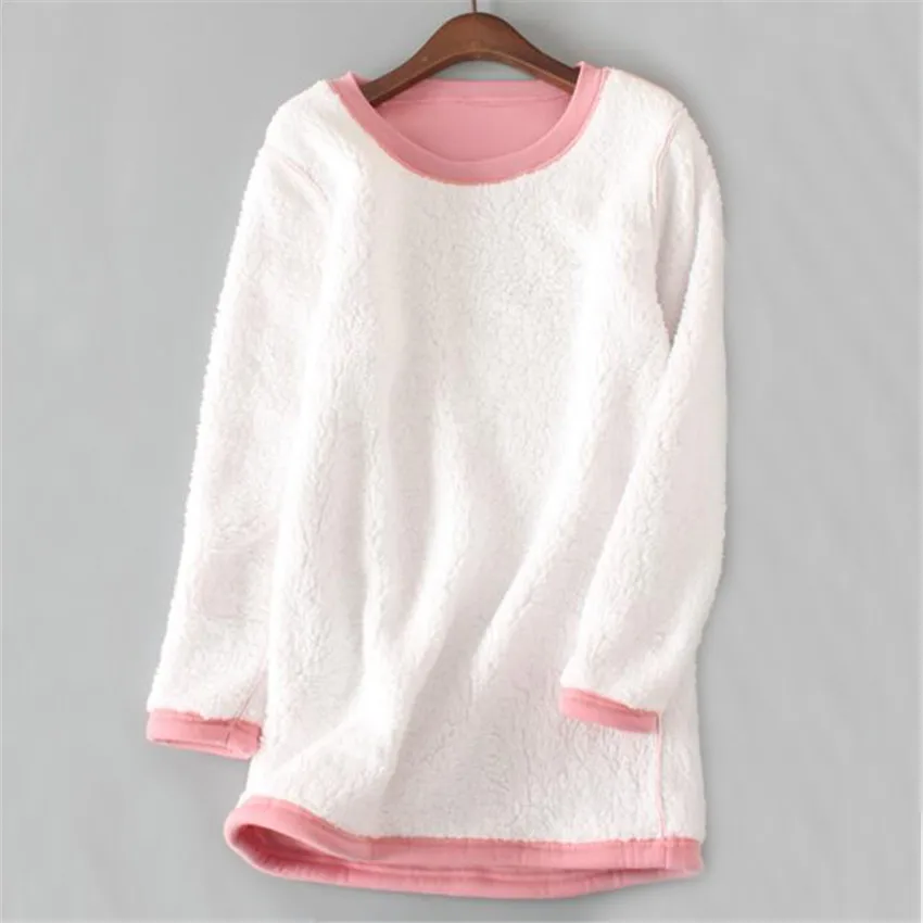 Sanishroly Women Midi Long T-Shirts Tee Autumn Winter Warm Thick Velvet T Shirt Ladies Sleeve Shirts Tops Plus Size SE223 | Женская