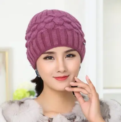 Beanies skullies woman autumn and winter cap girl knitted hats for women beanie warm hat gorro ladies winter wool caps bone - Цвет: 6