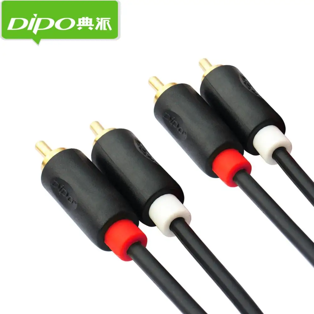 DIPO RCA аудио кабель 2RCA на 2 мужчин и позолоченный для STB DVD ТВ усилитель акустики 1 м 3