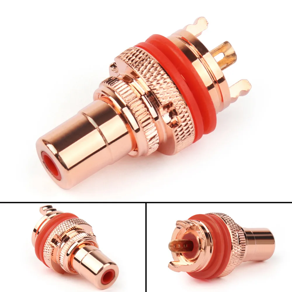 Разъем шасси Areyourshop медный с RCA разъемом 32 мм 1/4 шт белый красный|Соединители| |