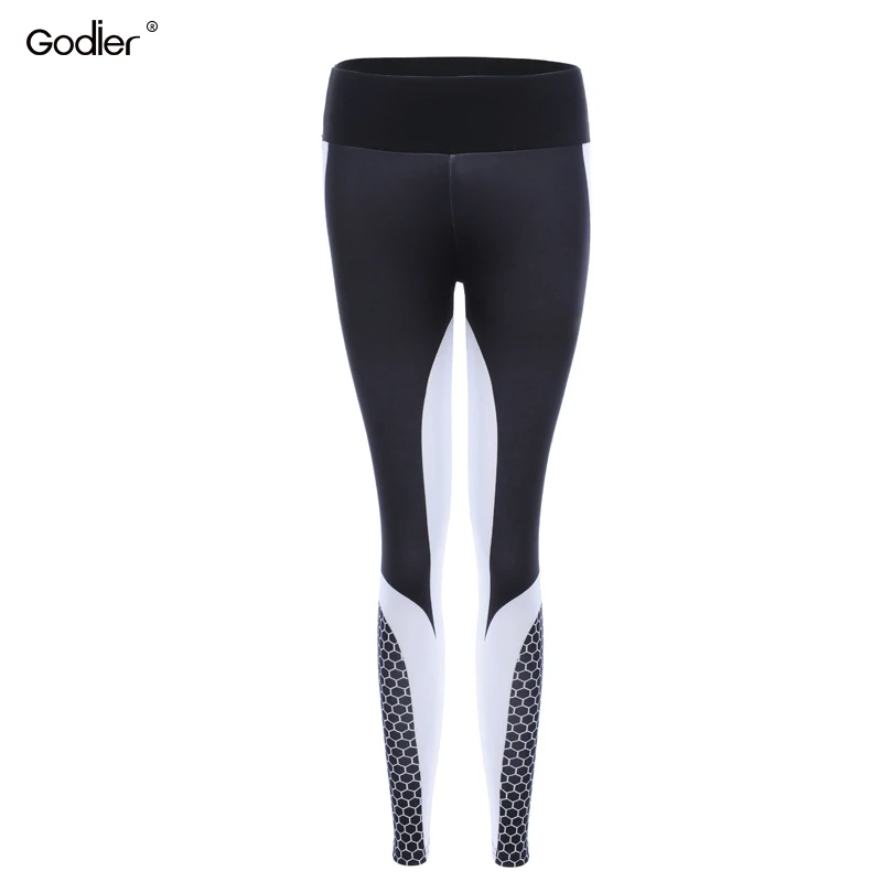 

Godier Hot Sale Honeycomb Printed Pants Women Push Up Leggings Professional Fitness Causal Leggings Trousers Jc0055