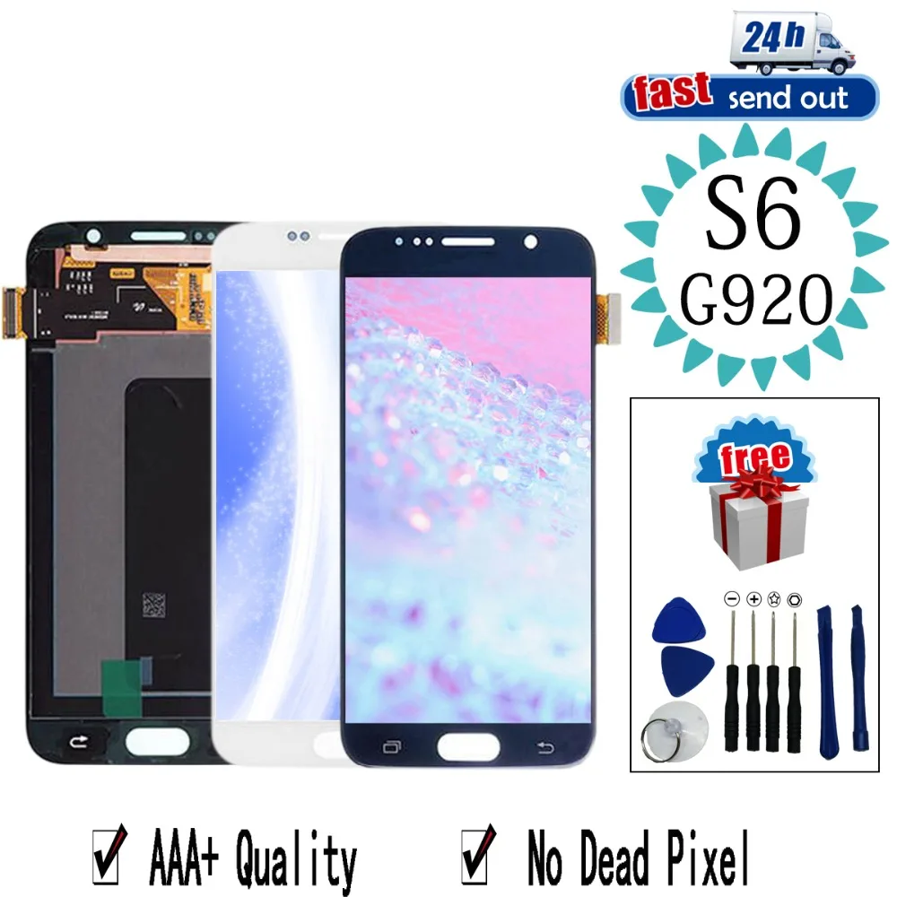 ЖК дисплей AMOLED для SAMSUNG Galaxy S6 G920i G920P G920f G920V сенсорный экран протестированный