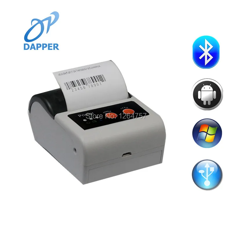 58 мм ручной Мини bluetooth наклейка со штрих-кодом принтер android с USB |