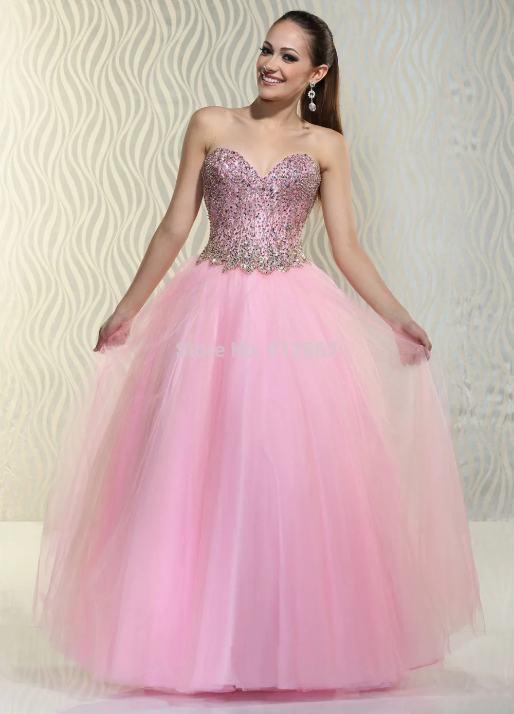 Кристаллы без бретелек Из Бисера Лиф Бальное платье Тюль Свадебное Платье