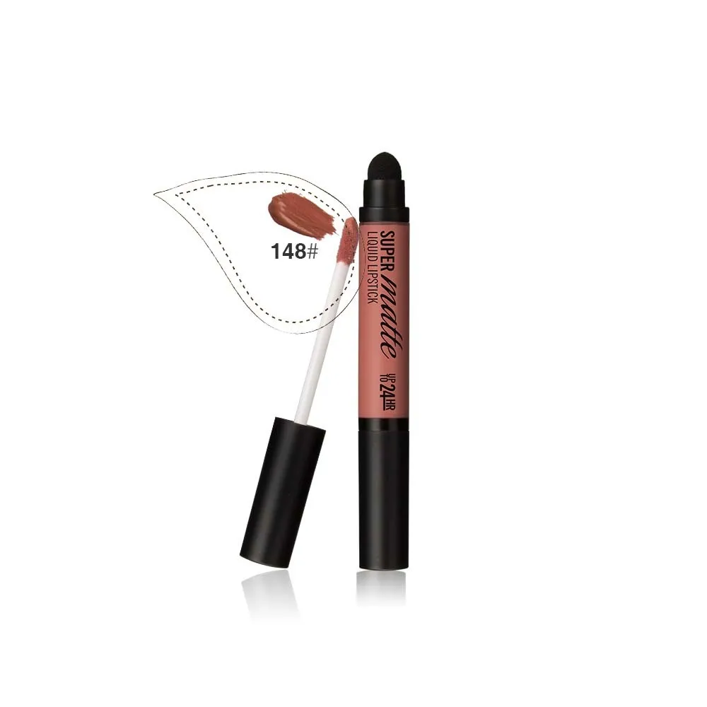 148 MENOW Brand Perfect Beauty Longlasting Matte Lip Gloss With Sponge Tip Lip Stick effect Lip Gloss L506 - Цвет: 148