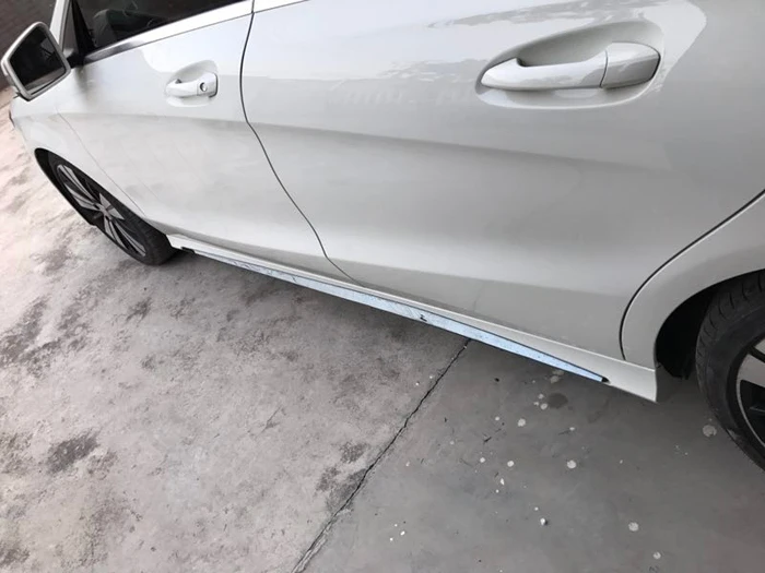 Для Mercedes-Benz C-CLASS автомобильные наклейки для кузова яркая полоса из нержавеющей стали W205 Модифицированная боковая юбка декоративные аксессуары