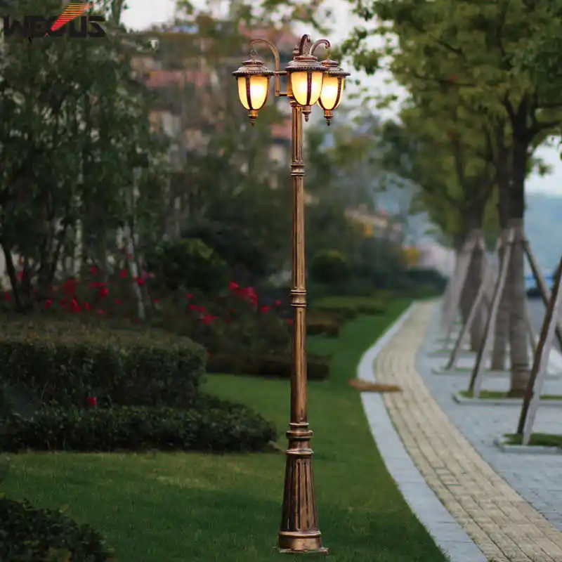 (H≈2.6M) European Landscape Lights Antique Garden Lights 2/3 Headlights Park Road Garden Engineering Lighting