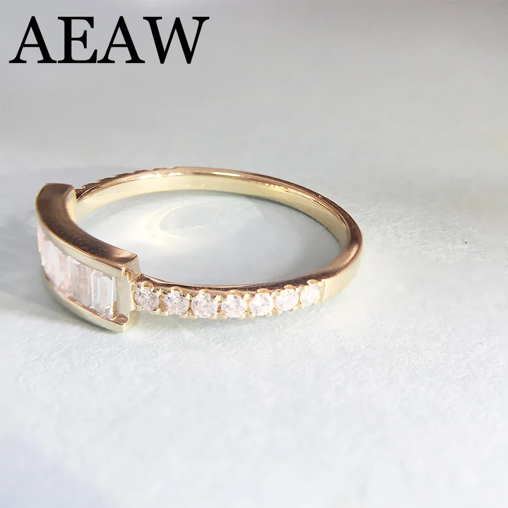 Изумруд огранка моиссанит кольцо 14K ТВЕРДОЕ желтое золото 7 шт 1 5x3 мм лабораторные