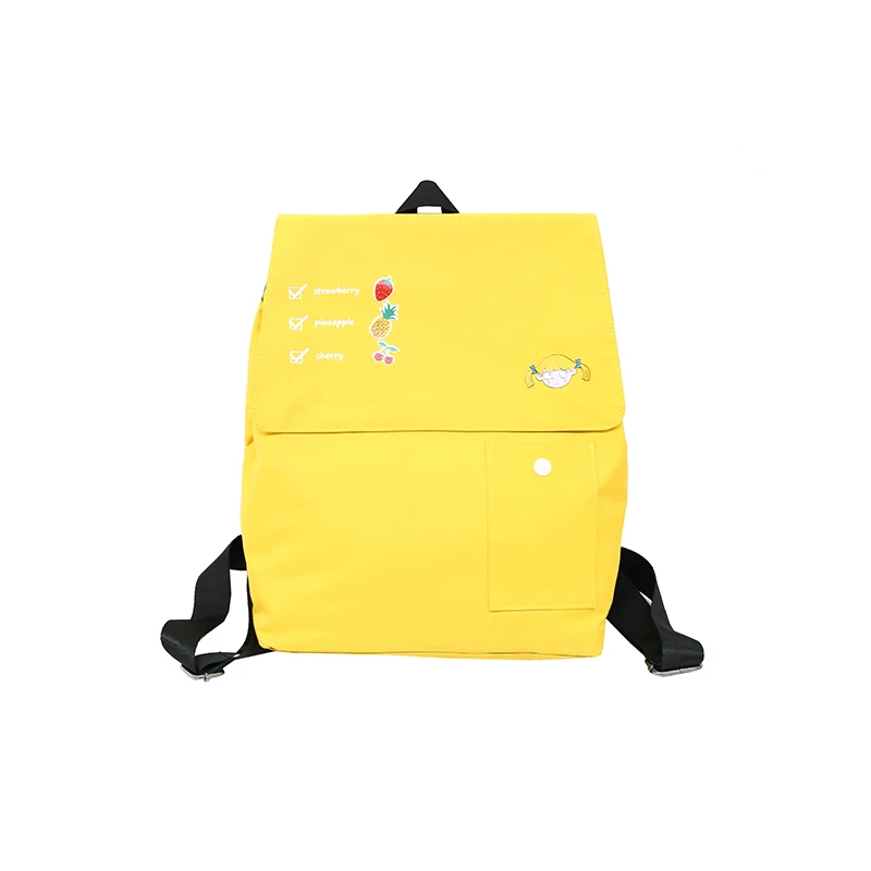 Yellow DCIMOR мультфильм печати холст рюкзак женский досуг Рюкзаки колледж Стиль школьный сплошной цвет дорожная сумка для девушки Bookbags - Цвет: Yellow