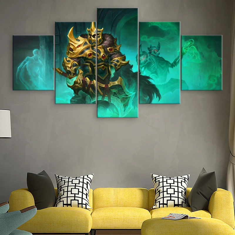 5 панель DOTA 2 скелет король холст картины современная работа домашний декор для
