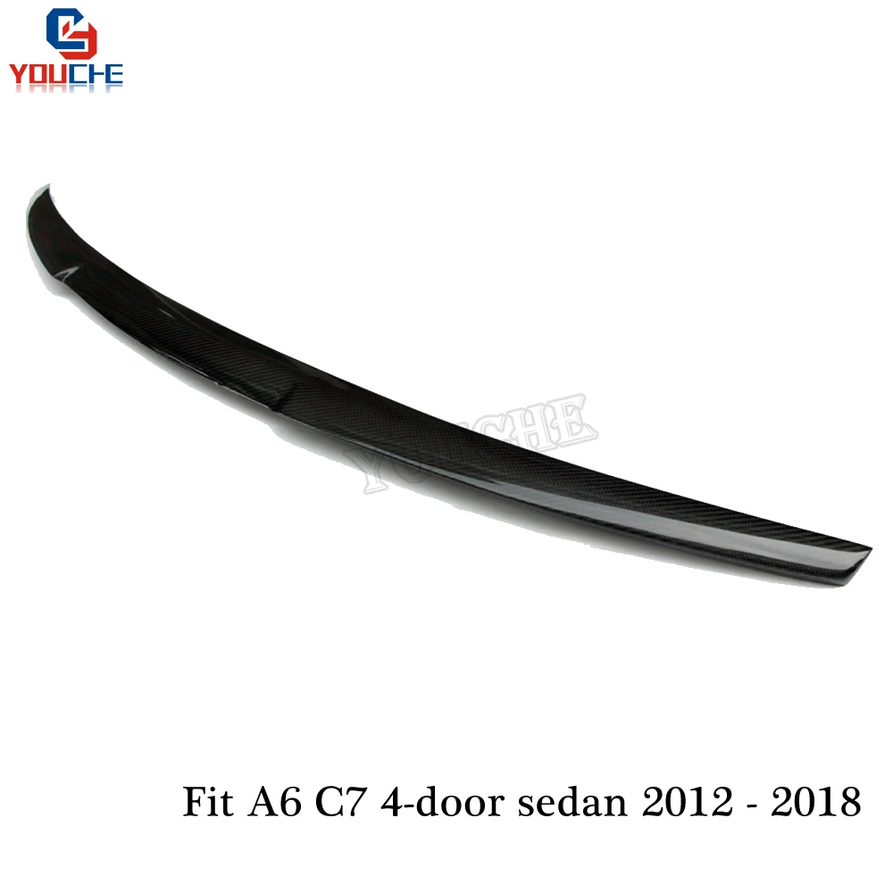 A6 C7 спойлер из углеродного волокна M4 Стиль крыло багажника для Audi 4 дверный седан