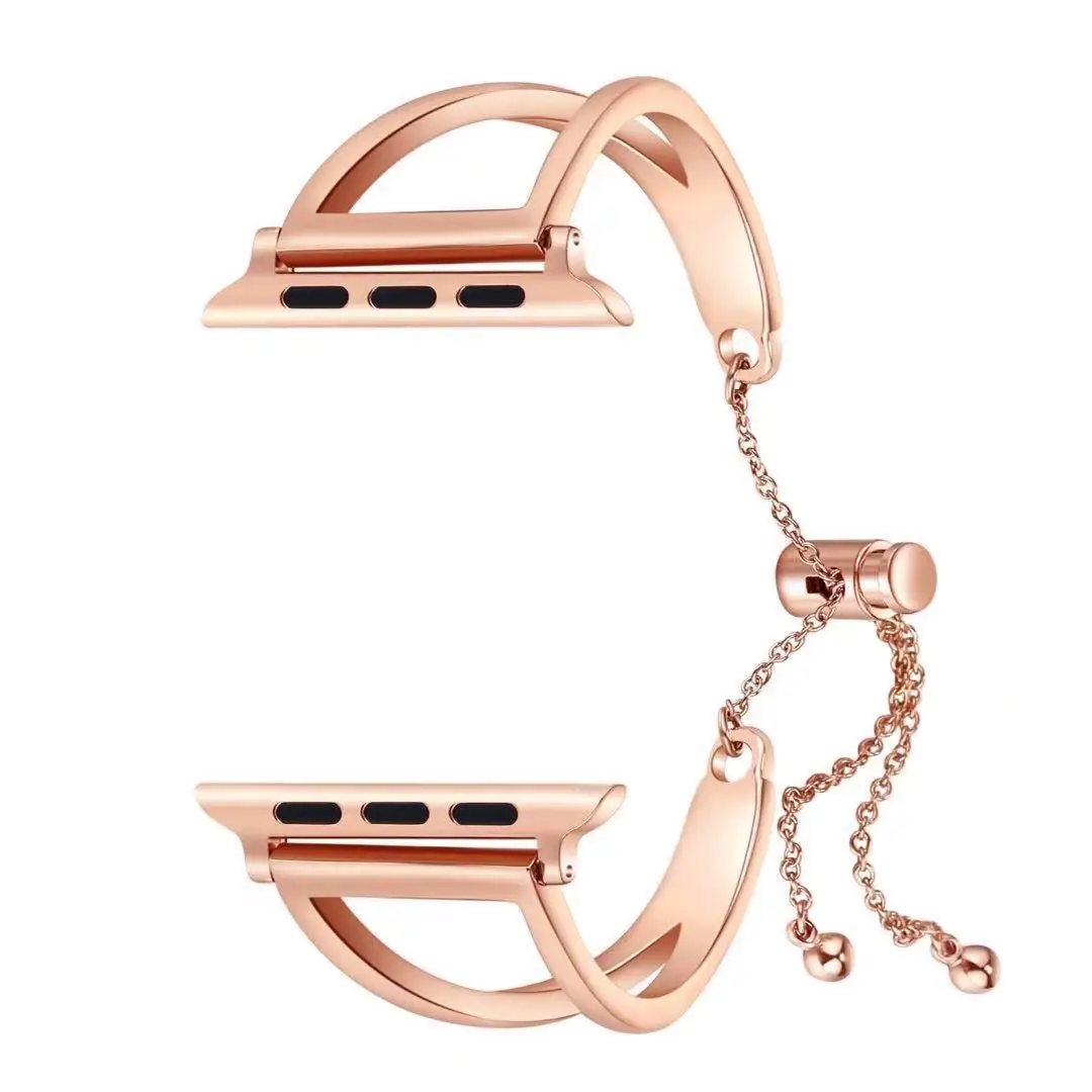 Rose Gold Yolovie женский ремешок для Apple Watch 38 мм 42 мм 40 мм 44 мм ремешок из нержавеющей стали модный металлический браслет для iWatch Series5 4 3 2 1 - Цвет ремешка: Rose Gold