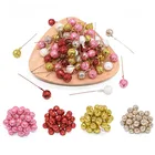 50 шт.лот блестящие золотые фрукты рождественские искусственные Ягоды Искусственные цветы тычинки для свадьбырождевечерние НКИ украшение сделай сам