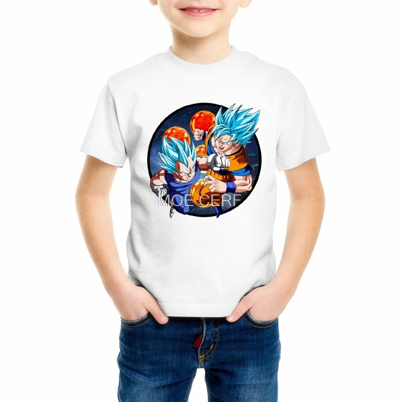 Для детей, на лето Dragon Ball Z мальчиков/девочек Slim Fit Косплэй 3D футболки Dragon Ball футболка Повседневное Детские футболки Z17-7