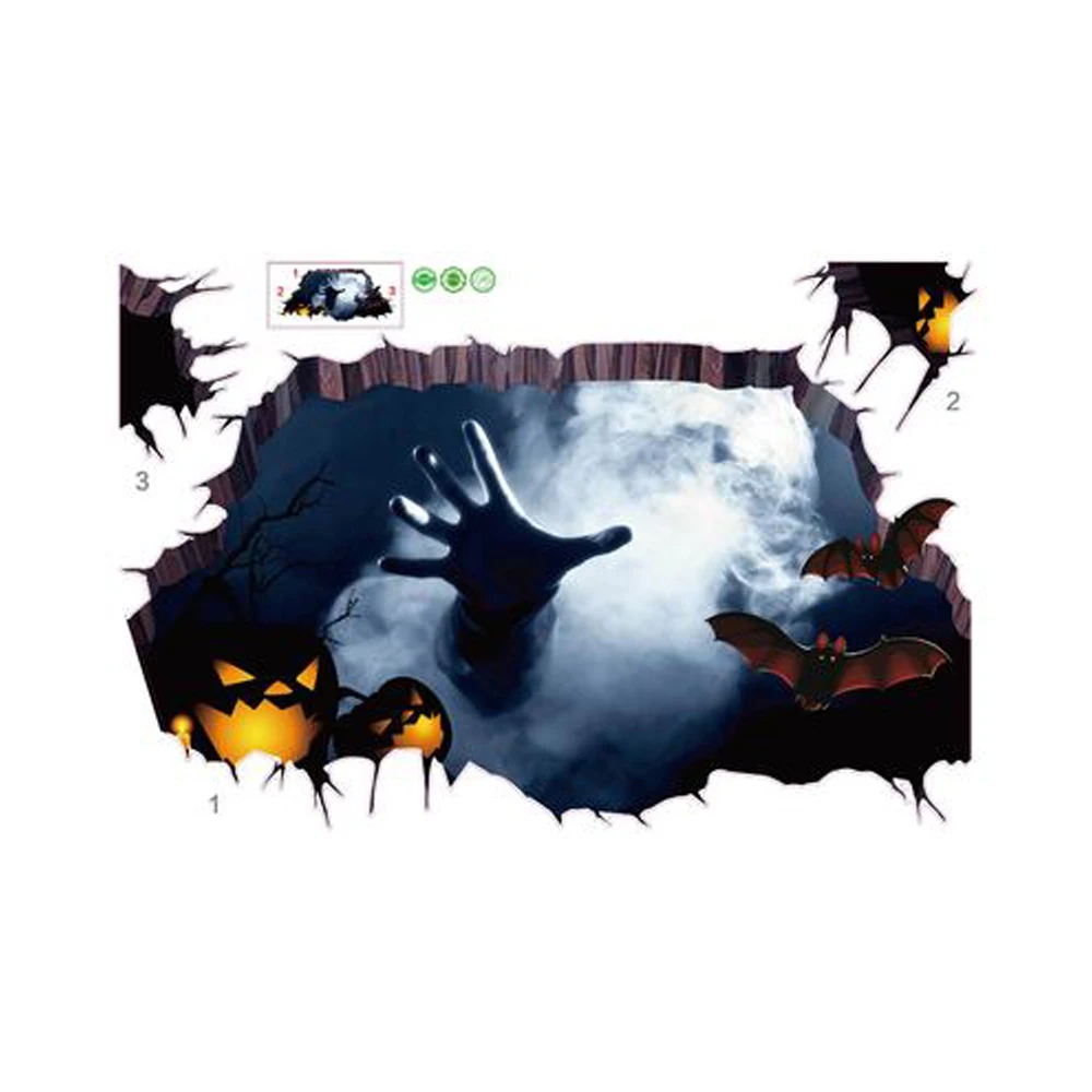 

3D Wall Sticker surface collapse Halloween Party Art Sticker Wall Poster