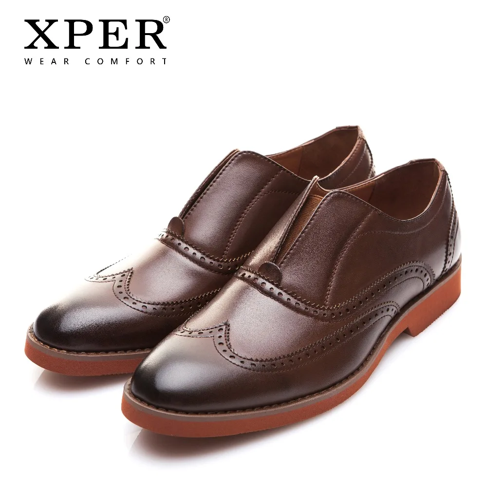 XPER Brand Fashion Men Loafers Brogue Business Shoes Casual Dress Retro Footwear Male Wear Comfortable #XAF86761 | Обувь