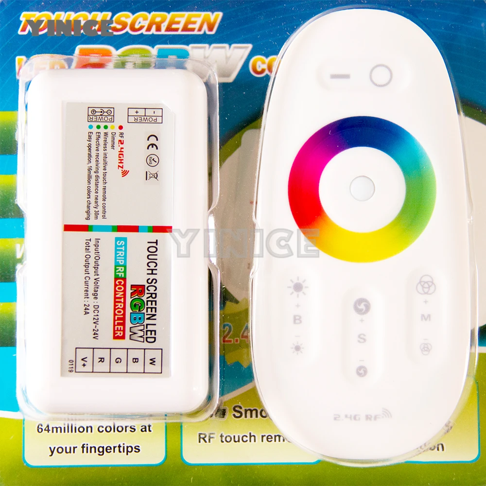 DC 12 В 24 В RGBW RGB светодиодный беспроводной контроллер 2,4G RF сенсорный экран пульт дистанционного управления 6А канал для smd 5050 светодиодный светильник