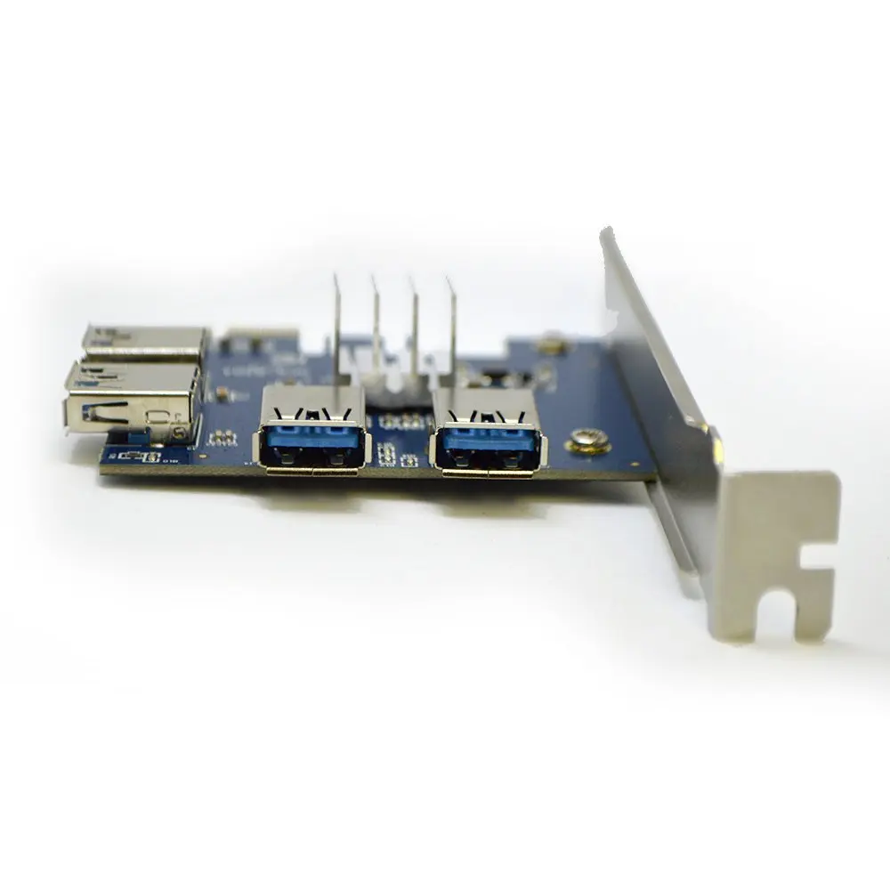 PCI E 1x до 4 USB 3 0 карта адаптера для графического процессора райзерные карты