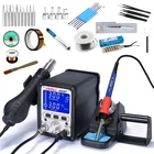 Паяльная станция YIHUA 995D 995D + SMD с большим ЖК-дисплеем, цифровой бессвинцовый пистолет горячего воздуха, станция для переделки SMD BGA