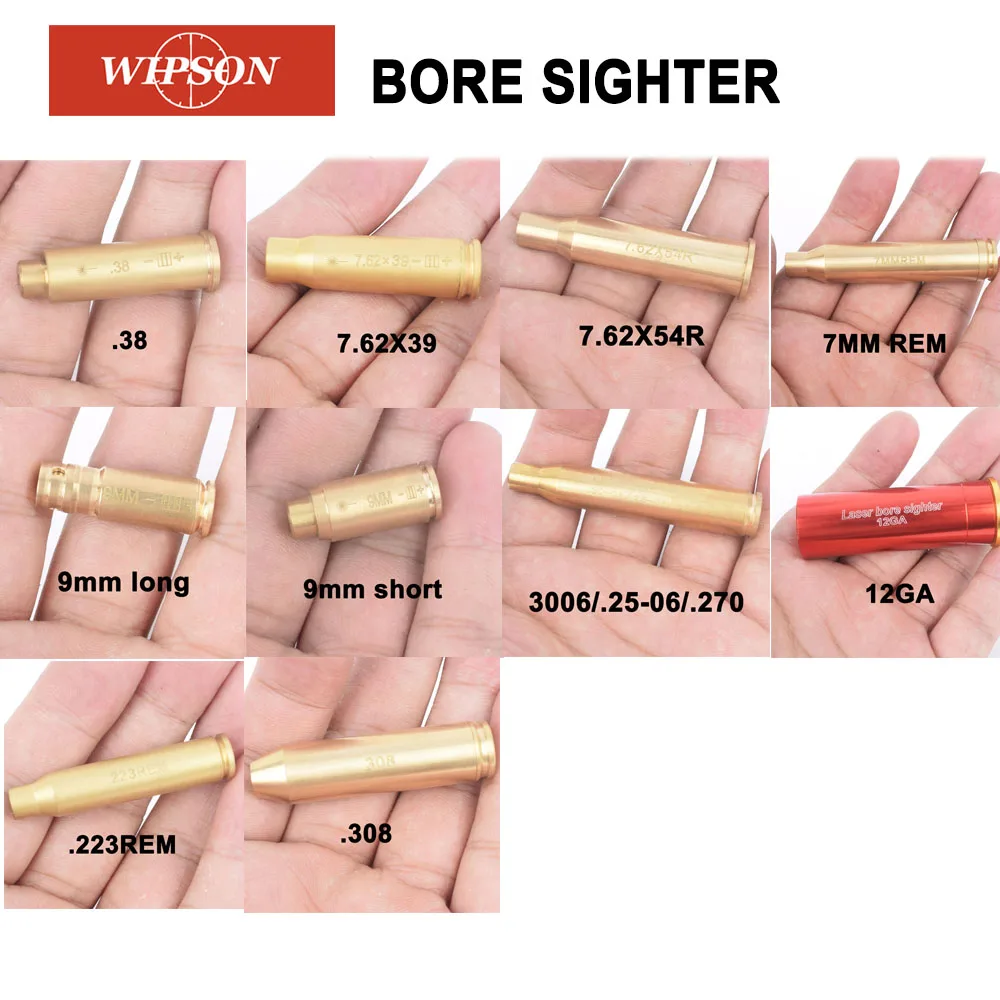 

WIPSON Laser Cartridge Bore Sight Red Laser Boresight Boresighter Brass
