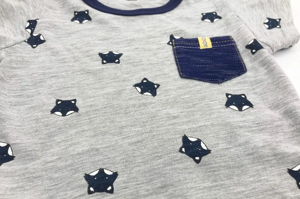 Cotton short-sleeved wolf T- shirt +shorts suit Baby boy clothes set summer clothing | Детская одежда и обувь