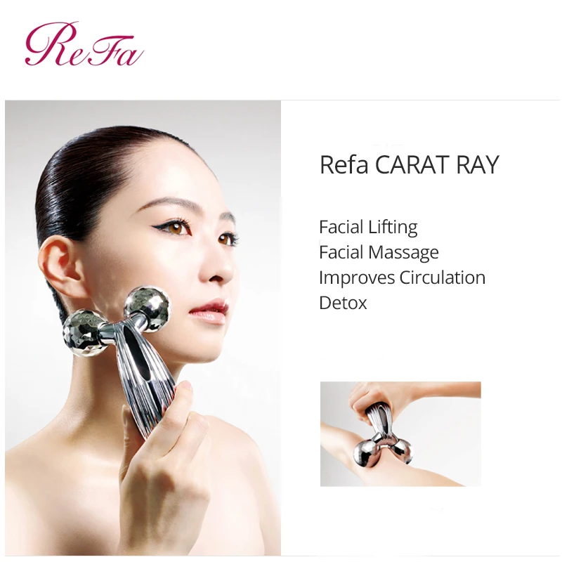 ReFa CARAT RAY роликовый массажер микро-ток разминающий массаж лица лифтинг тела для похудения Детокс платиновым покрытием водонепроницаемый