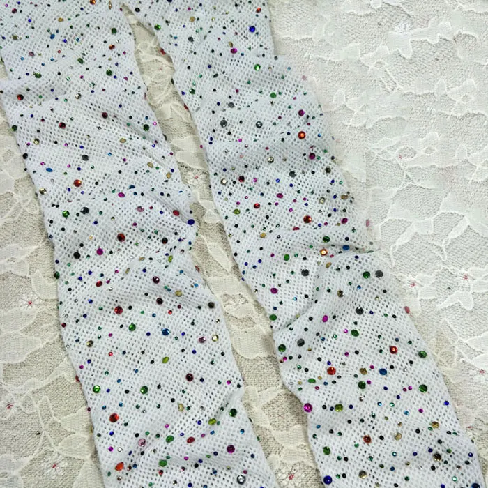 white multicolor Новинка, модные сексуальные блестящие ажурные колготки, женские сетчатые колготки, стразы, чулки, дамские Чулки, блестящие колготки, Collant, чулочно-носочные изделия - Цвет: white multicolor
