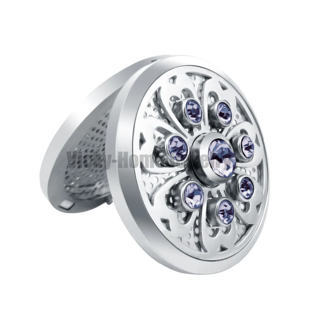 С цепочкой в подарок лотос с цветными кристаллами (38 мм) ароматерапия/эфирный