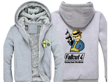 style10 Игра Fallout 4 Hoodie Pin Boy Save The World принт на молнии Кардиган Толстовка супер теплое плотное флисовое пальто для мужчин и женщин - Цвет: style10