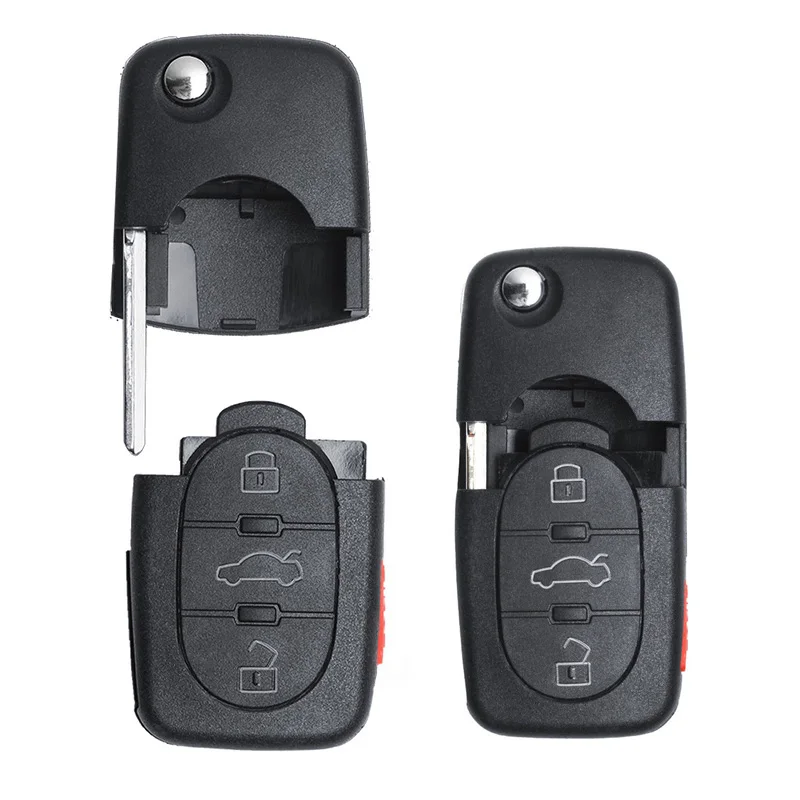 KEYECU 315 МГц ID48 P/N: 4D0 837 231 E/ M/ P Flip 4 Btn дистанционный ключ брелок для Audi A2 A4 A6 A8 S8 TT