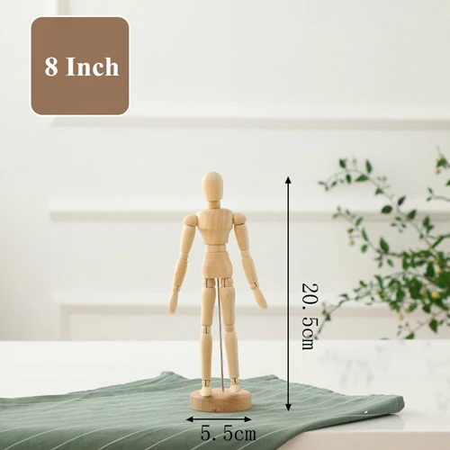 8 Inch Wood Man VILEAD 8 размер деревянный ручной деревянный человек Фигурки Вращающийся шарнир ручная модель манекен художник миниатюры деревянные украшения домашний декор - Цвет: 8 Inch Wood Man