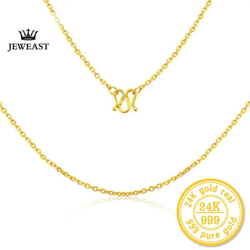 XXXZZZ 24k чистое золото ожерелье в виде веревочной цепи Простые Модные женские