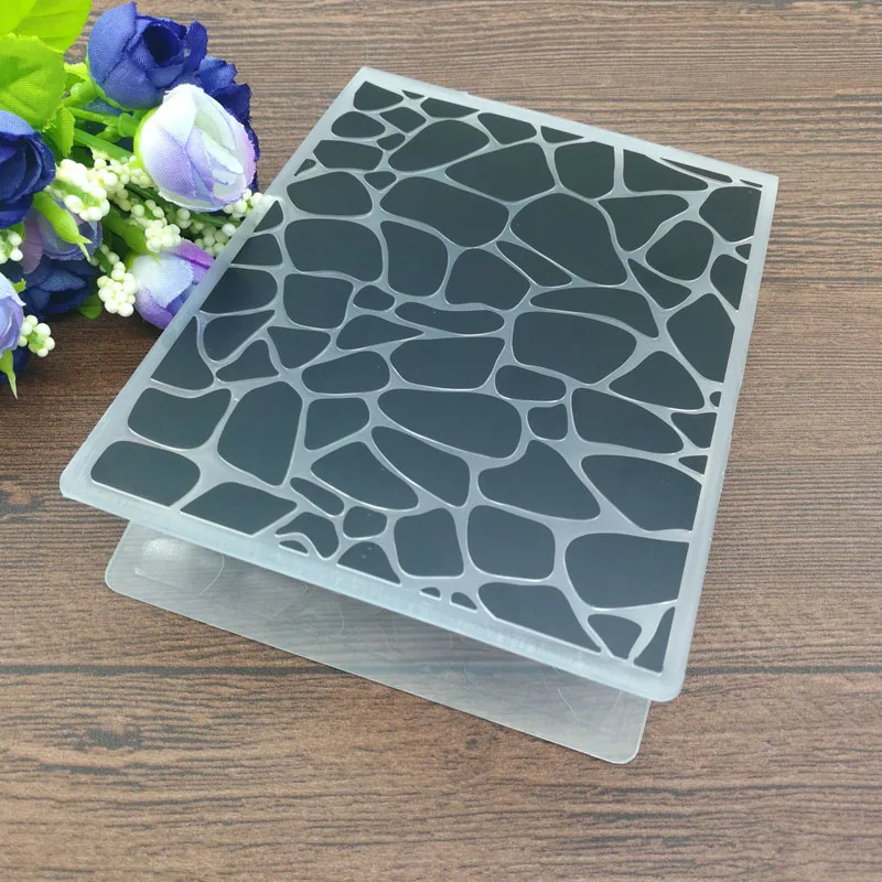 

Stone Cobblestone Pattern Plastic Embossing Folders for DIY Scrapbooking Paper Craft/Card Making Decoration Supplies
