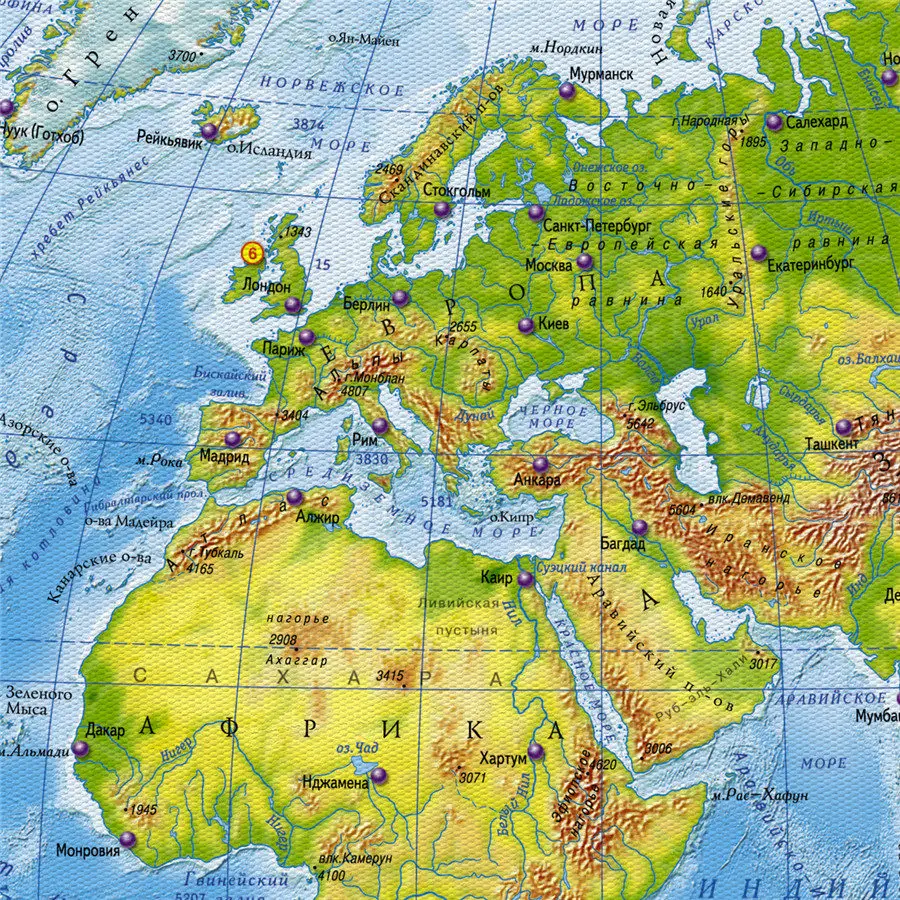 Grand World Map Geographic рисунок изысканный дизайн для обучения образованию и домашнего