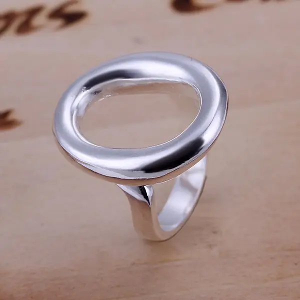 O форма открытый anillos CR119 # обручальные кольца для мужчин и женщин посеребренное