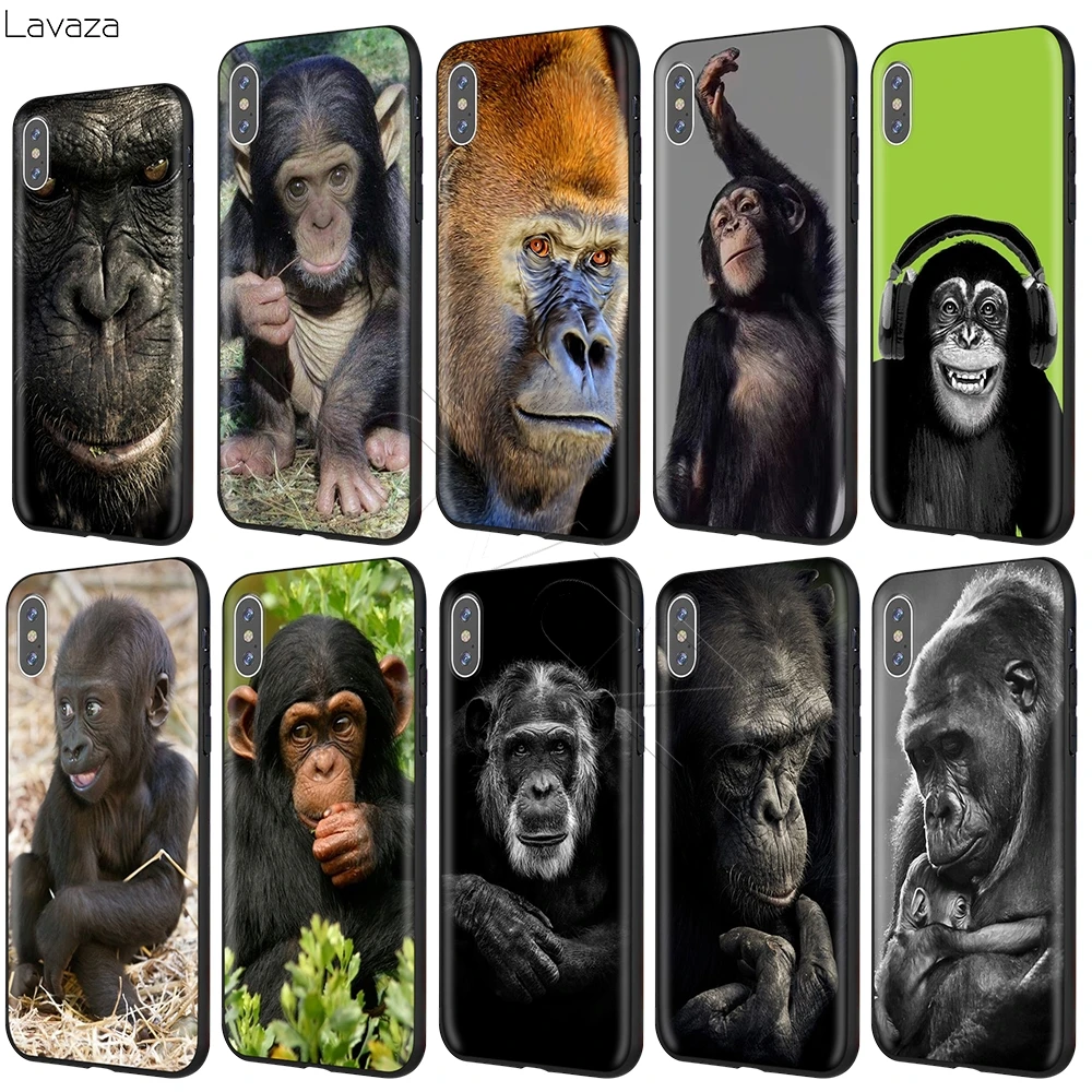 Lavaza шимпанзе Шимпанзе обезьяна милый чехол с животным узором для iPhone 12 11 Pro XS Max XR X