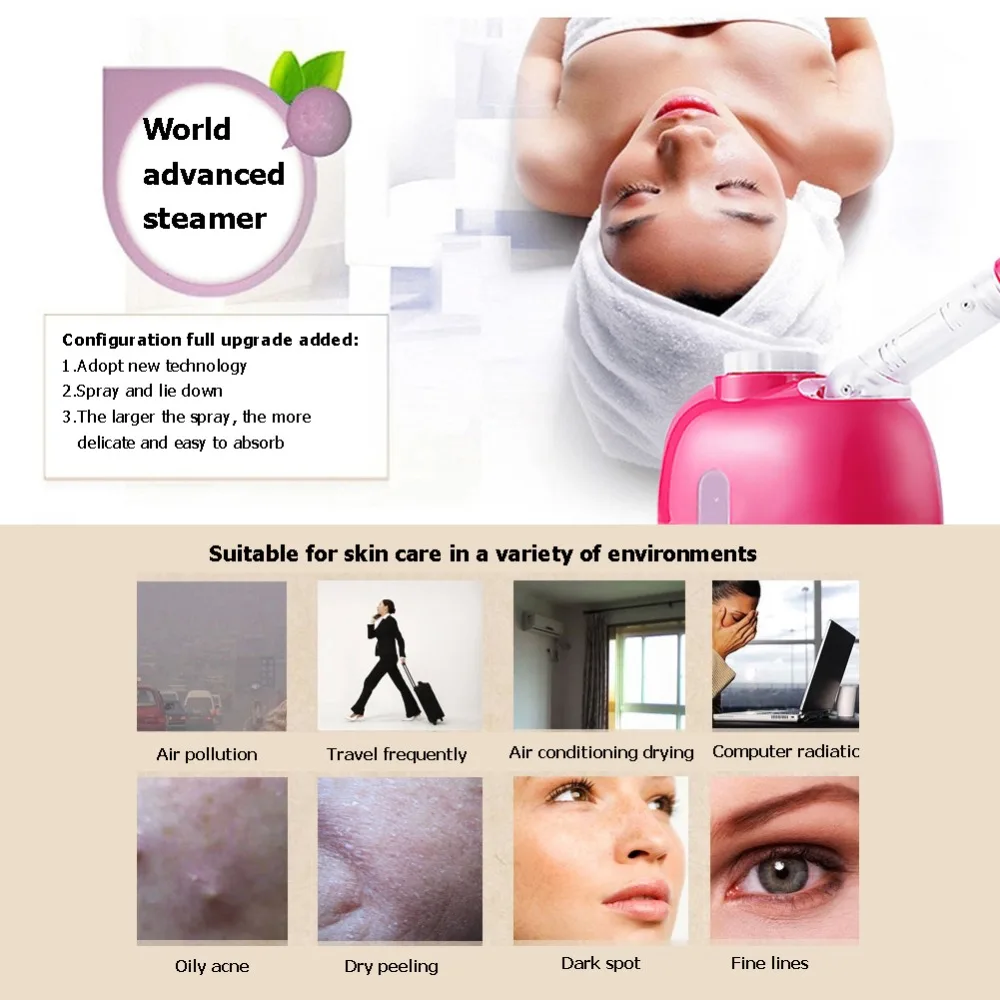 KINGDOMCARES KD-33C, нано Пароварка для лица, распылитель тумана, спа паровой аппарат, инструмент для красоты, распылитель, инструменты для ухода за кожей лица