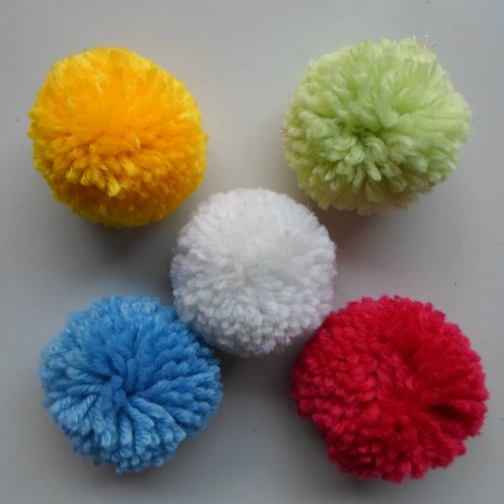 Смешанные цвета большие помпоны 5 см ручная работа пряжа помпон шары для