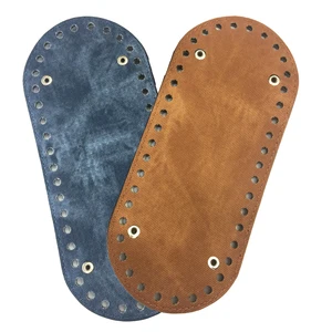 Сумка KZBT003 Женская, ручная работа, овальная, 21x9 см, для вязания, из джинсовой кожи, с отверстиями, 2019