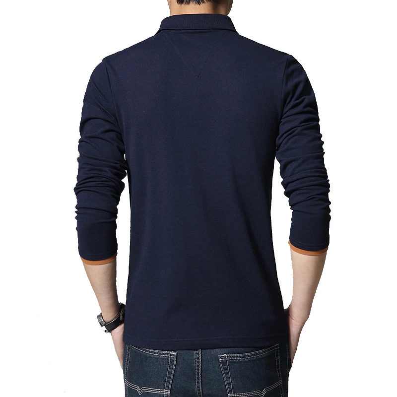 Brand New Mens Polo Shirt Fashion Letter Print Long Sleeve High Quality Shirts Camisa Masculina Trend Man Polos | Мужская одежда