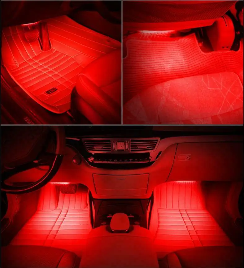 Универсальный RGB 12 LED Автомобильный внедорожник аксессуары напольный