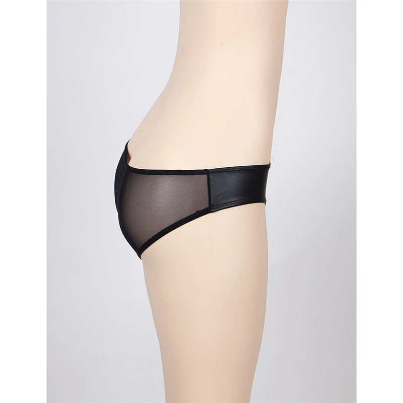 Comeonlover черные кожаные высококачественные трусики на молнии 2XL/3XL | Женская одежда