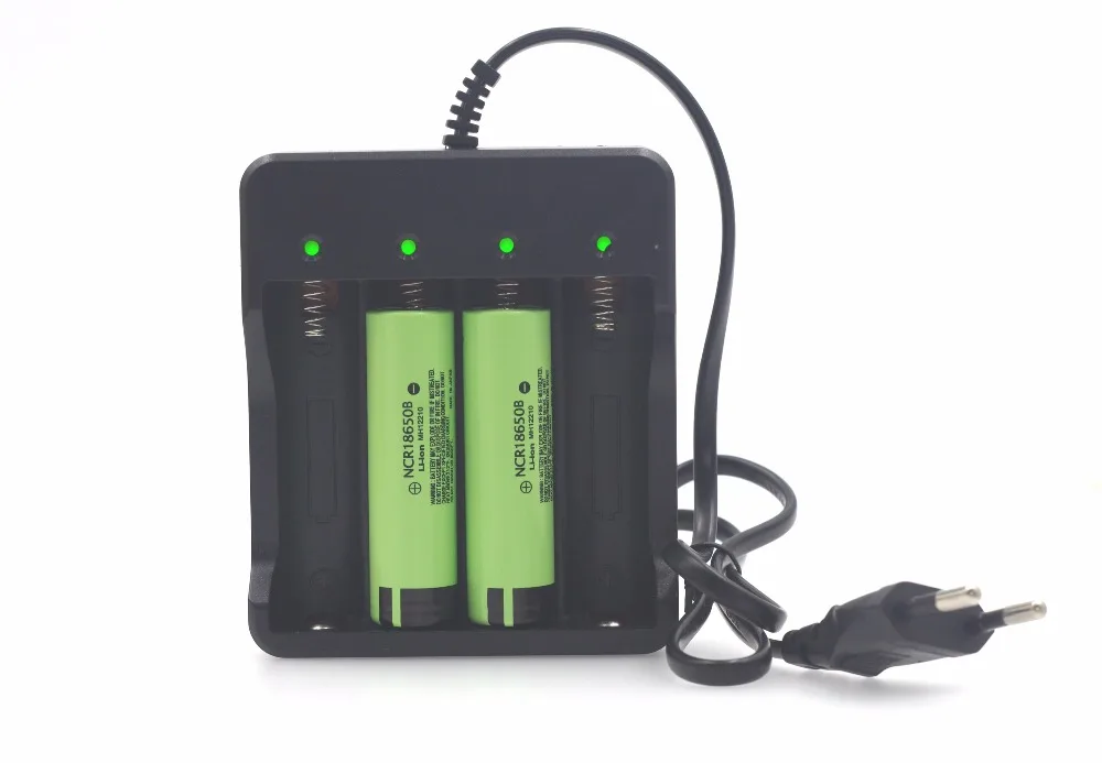 2 шт. Новый оригинальный аккумулятор 18650 3 7 V NCR18650B 3400 mAh литий ионный + 1x18650 зарядное