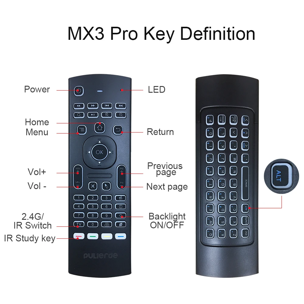 Интеллектуальная беспроводная клавиатура с английской раскладкой MX3 Pro 2 4 ГГц